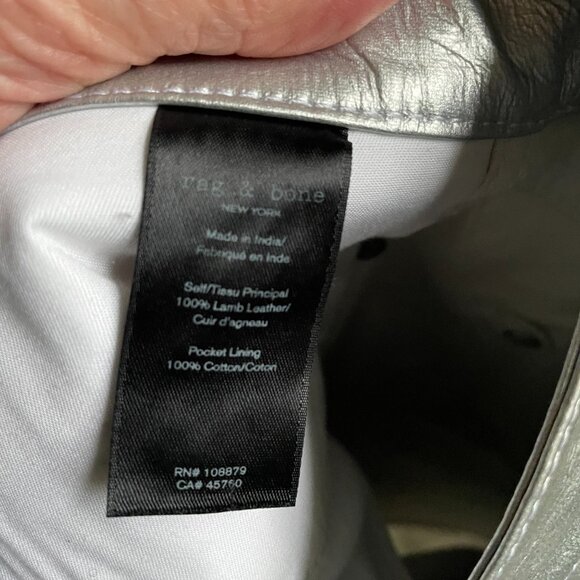 Rag & Bone Silver Metallic Leather Mini Skirt Size 27 - Picture 4 of 5